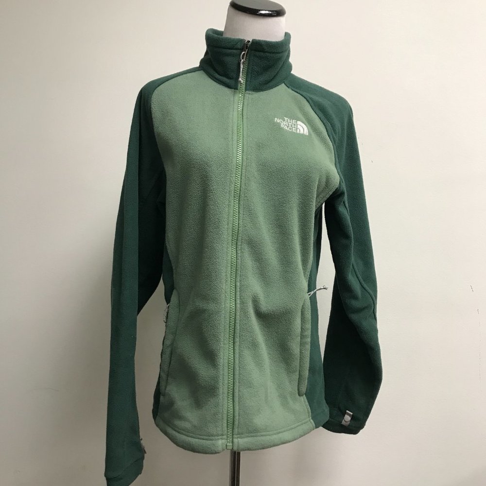 The North Face two tone green fleece zip jacket M